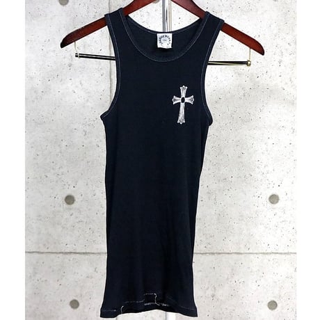 Chrome Hearts Vintage NYC Exclusive "FUCK YOU" Large Cross Horseshoe Print Tank Top #104311