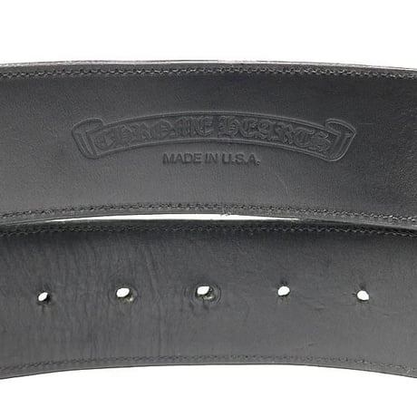 Chrome Hearts 2Inches Old Talon Center Bar Leather Belt #104663