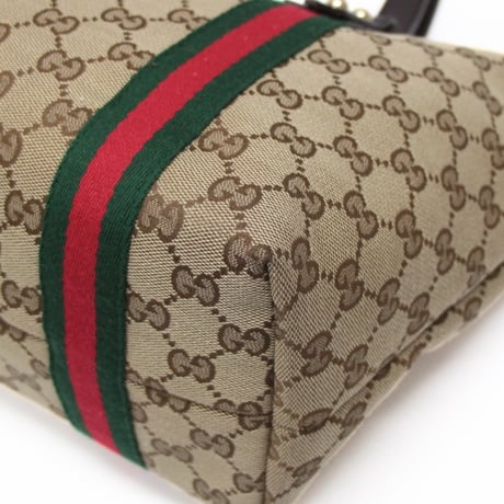 GUCCI Tote Bag with Bag Charm GG Canvas Brown #76639