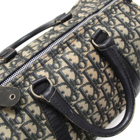 Christian Dior Boston Bag Oblique Canvas Navy #76158