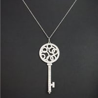 TIFFANY＆CO. Large Bubble Key Pendant Necklace Platinum Diamond #19721
