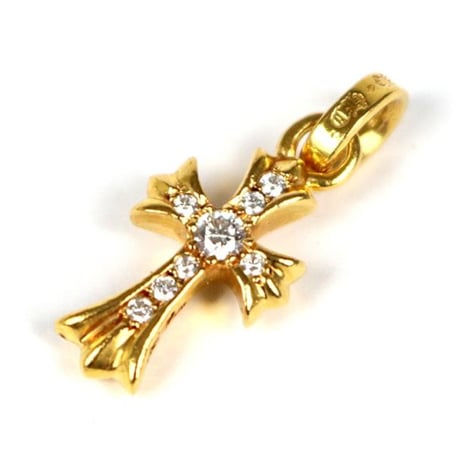 Chrome Hearts 22K Baby Fat Cross Charm Pavé Diamonds  #103721