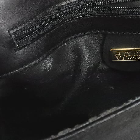 GUCCI Sherry Line Flap Shoulder Bag Micro GG Canvas Leather Black #19823