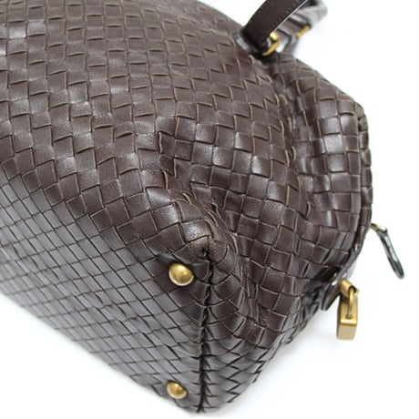 BOTTEGA VENETA Montaigne Satchel Bag Intrecciato Leather Dark Brown #75635