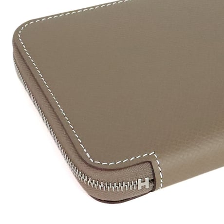 HERMES Azap Long Silk'In Wallet Epsom Leather Étoupe #20349