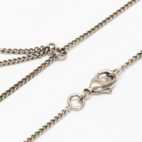 CHANEL CC Logo Pendant Necklace Faux Pearl Crystal Silver-toned B14A #76298