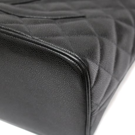 CHANEL Medallion Tote Bag Quilted Caviar Black #76800