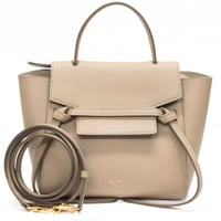CELINE Nano Belt Shoulder Bag Leather Beige #76135