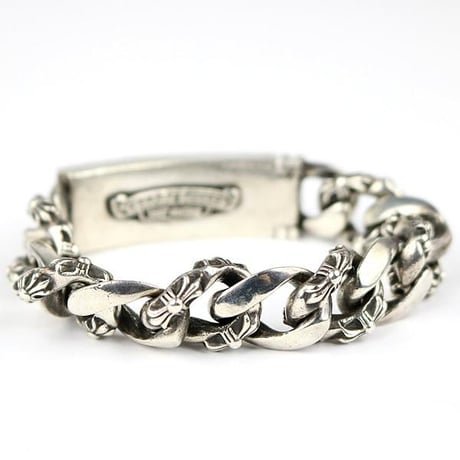 CHROME HEARTS ID Floral Cross Fancy Link Bracelet 11 Links #104937