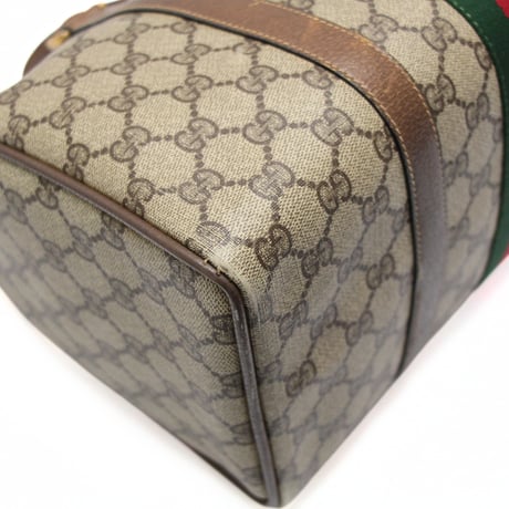 GUCCI Sherry Line Mini Boston Bag GG Canvas Beige Brown #76602