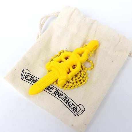 Chrome Hearts Brand New Silicone Rubber Large Dagger Necklace Yellow #31417