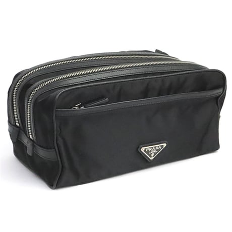PRADA Clutch Bag Nylon Black #19529