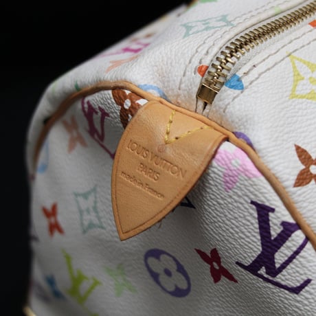 Louis Vuitton x Murakami Speedy 30 Handbag Monogram Multicolor White M92643 #75775
