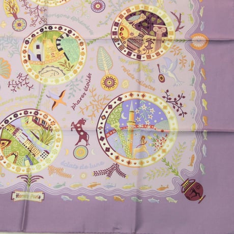 HERMES Carre 90 Silk 100% Scarf Stole "Escales mediterranennes" #76441