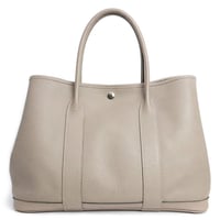 HERMES Garden Party PM Tote Bag Negonda Leather Gris Tourterlle＃19910