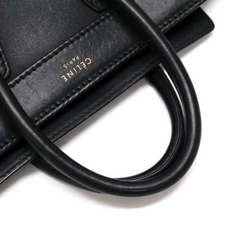 CELINE Nano Luggage Tote Bag Leather Black #75599