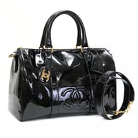CHANEL Timeless CC Duffle Bag Patent Leather Black #76199