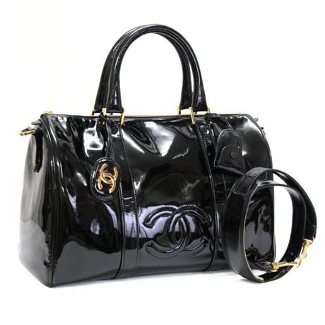 CHANEL Timeless CC Duffle Bag Patent Leather Black #76199