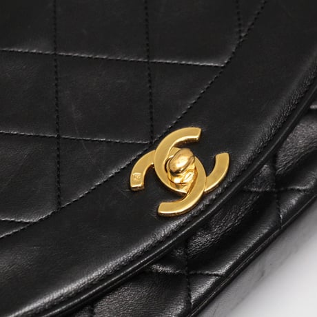 CHANEL Diana 22 Small Flap Bag Quilted Lambskin Black ＃75772