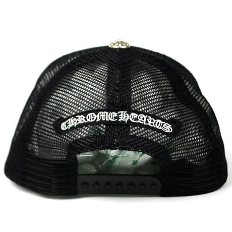 Chrome Hearts 3 Cemetery Cross Calf Hair Patch Tracker Cap #104733
