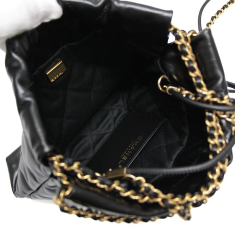 CHANEL Chanel 22 Mini Handbag Shiny Calfskin Black #76797