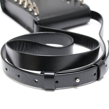 Alexander McQueen Brand-New 4-Ring Skull Knuckle Messenger Bag Black #32233