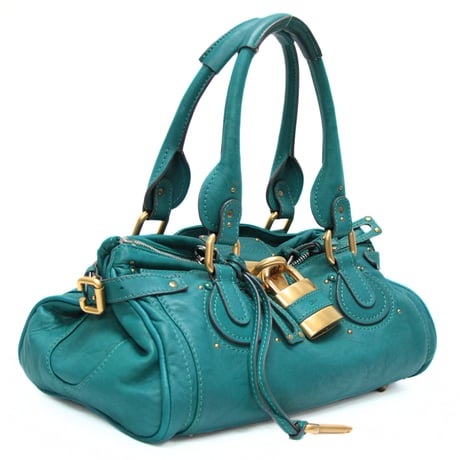 Chloe Paddington Handbag Leather Green #76735