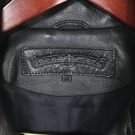 Chrome Hearts Basic Moto Leather Biker Riders Jacket Black  ＃103804