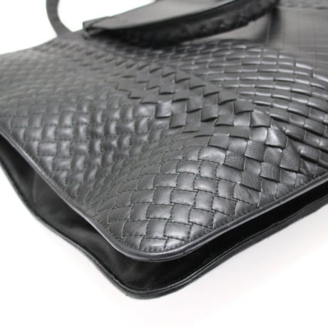 BOTTEGA VENETA Briefcase Intrecciato Leather Black #75640