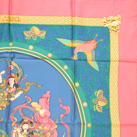 HERMES Carre 90 Silk 100% Scarf Stole "Nikko" #76223
