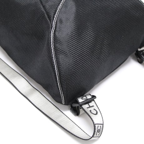CHANEL Sports Line CC Logo Backpack Nylon Black #76369