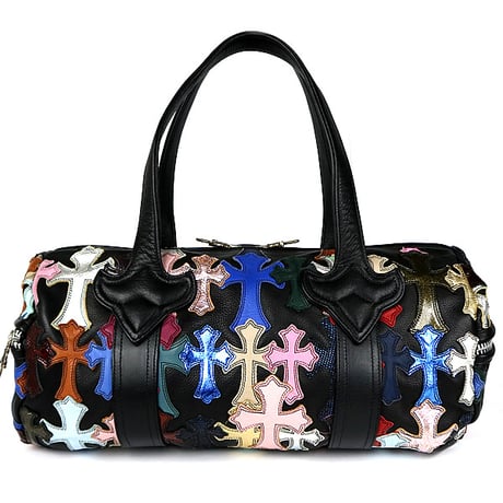 【￥5,999,900】 Chrome Hearts Multicolor Cross Patch Tiny Duffle Bag Leather Black  #31428