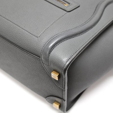 CELINE Micro Luggage Tote Bag Leather Gray #75584