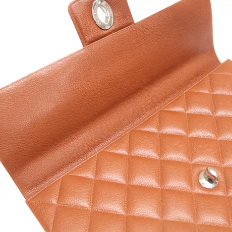 CHANEL Flap Briefcase Quilted Caviar Brown #75570