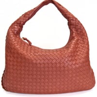 BOTTEGA VENETA Hobo Bag Intrecciato Leather Red Brown #75591