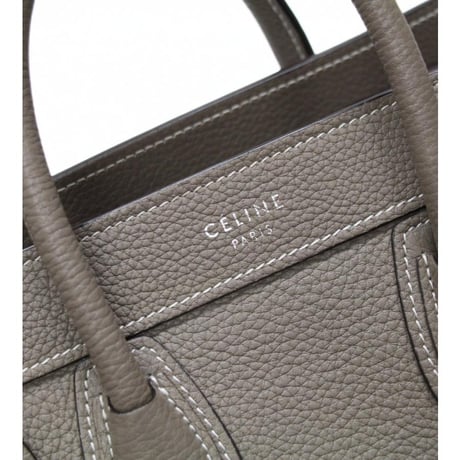 CELINE Nano Luggage Tote Bag Leather Greige #20272