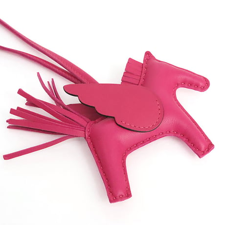 HERMES Pegasus Rodeo PM Bag Charm Agneau Milo Veau Swift Leather Framboise ＃19702