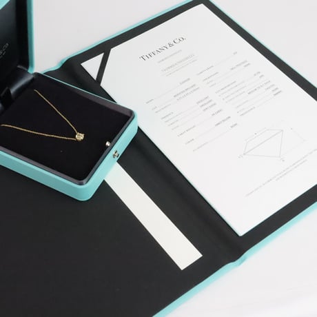 TIFFANY＆CO. Solitaire Pendant Necklace 18K Yellow Gold Diamond #19734