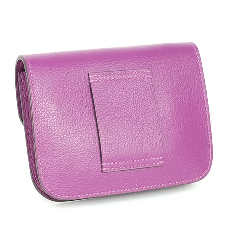 HERMES Constant Slim Wallet Evercolor Leather Anemone #20128