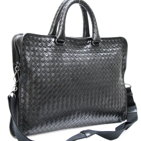 BOTTEGA VENETA Briefcase Intrecciato Leather Black #76211