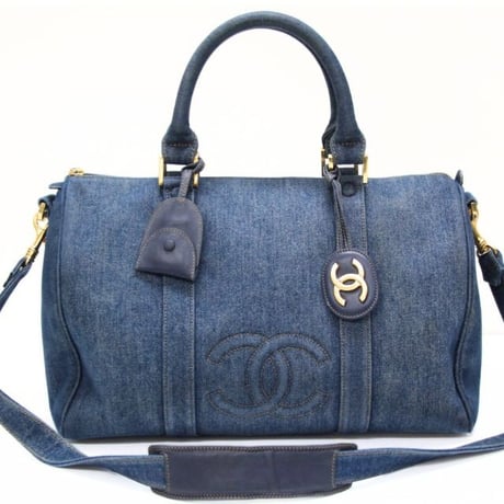 CHANEL Timeless CC Duffle Bag Denim Indigo Blue #75612