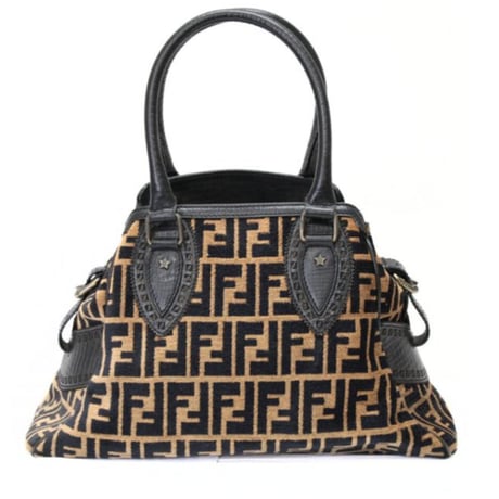 FENDI Chef de Jour Handbag Tobacco Zucca Leather Brown ＃75749