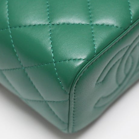 CHANEL Mini Vanity Bag with Chain Quilted Lambskin Green #7636