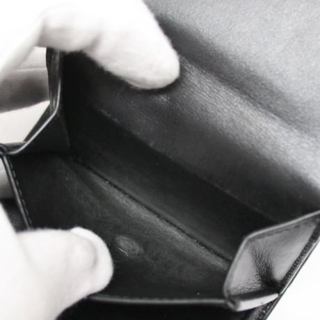 CELINE Small Triomphe Flap Wallet Calfskin Black #75696