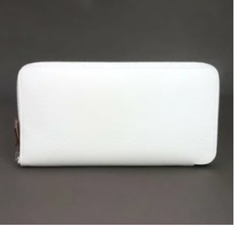 HERMES Azap Long Silk'In Wallet Evercolor Leather New White #19933
