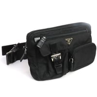 PRADA Triangle Logo Crossbody Bag Nylon Leather Black BM0008 ＃19848
