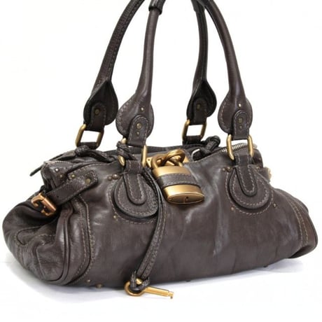 Chloe Medium Paddington Handbag Leather Dark Brown #75324