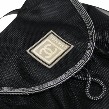 CHANEL Sports Line CC Logo Backpack Nylon Black #76369