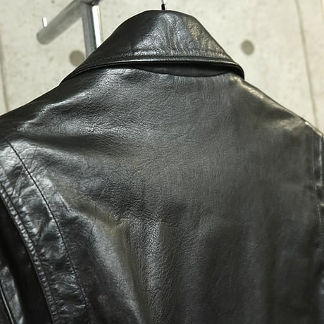 CHROME HEARTS Basic Moto Riders Jacket DSMG Exclusive Horse Leather Black  ＃31584