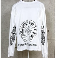 Chrome Hearts Las Vegas Exclusive Floral Sleeve Horseshoe Pocket Long Sleeve T-Shirt#103846